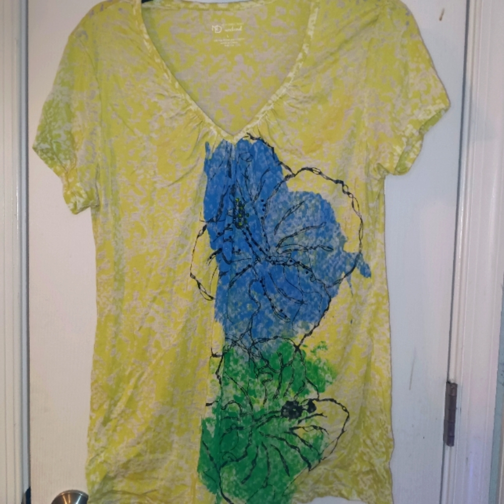 Yellow Floral Print Top